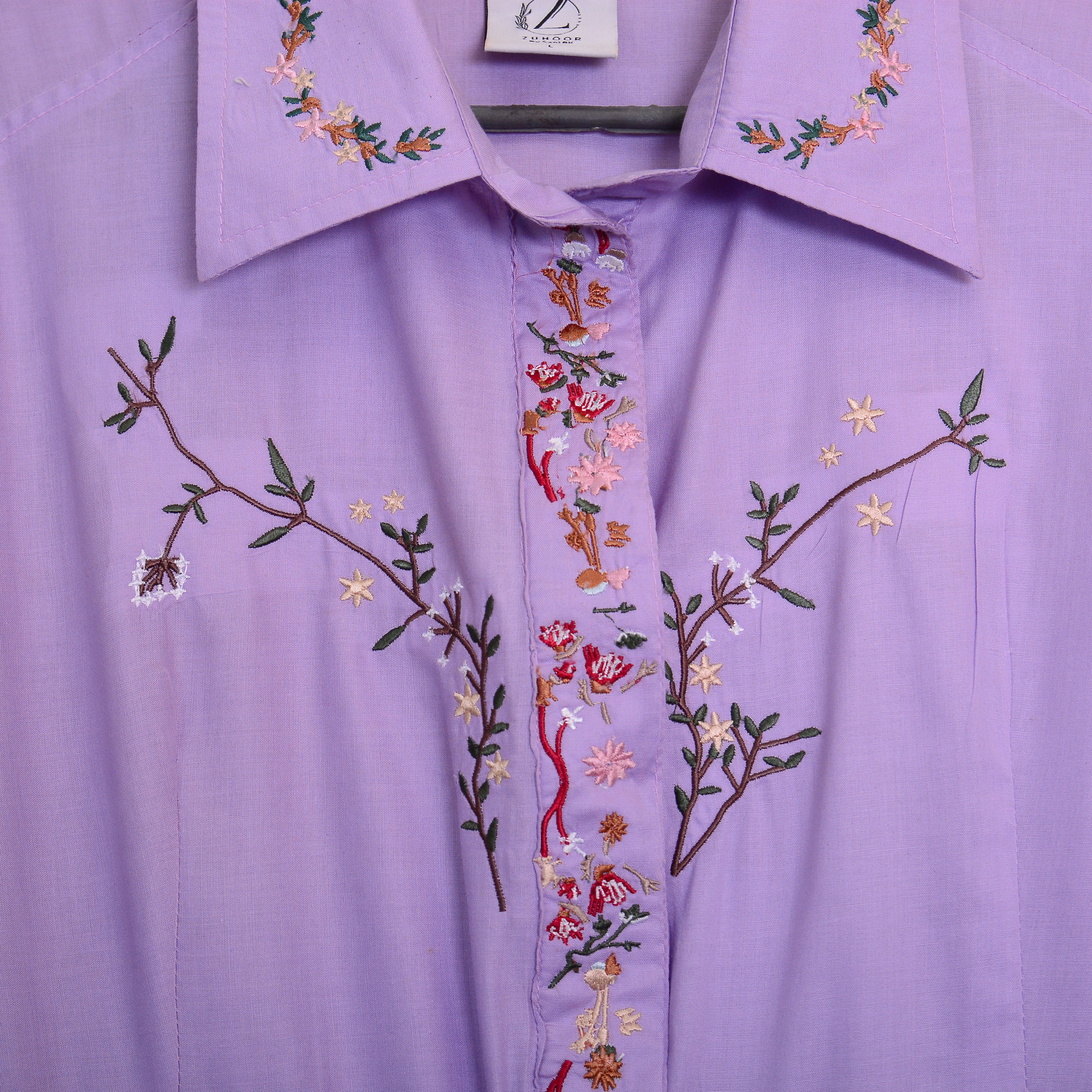 Embroidered Elegance Lavender Frock - Image 9
