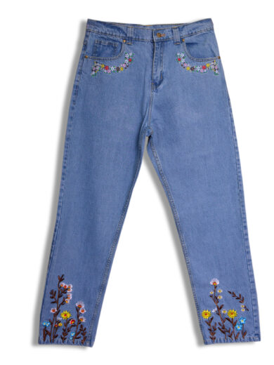 Embroidered Edge Denim