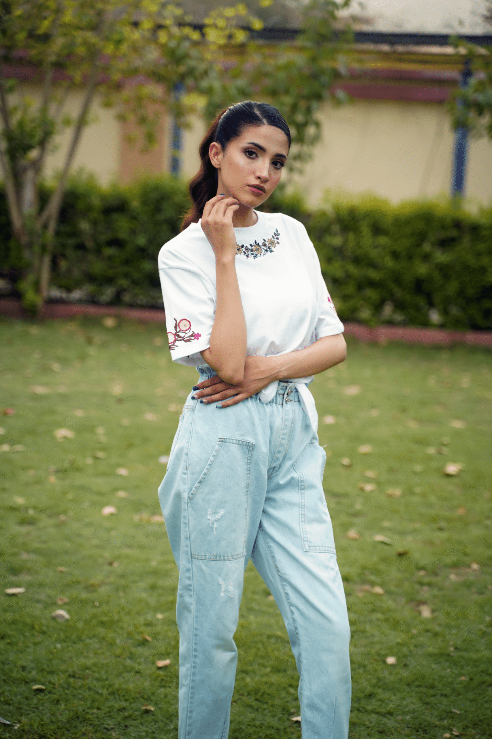 Embroidered Charm Bow Shirt - Image 3